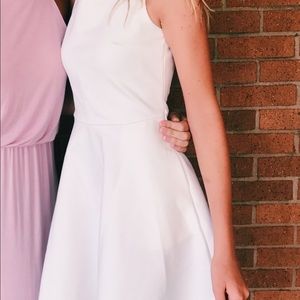 White cross back skater dress